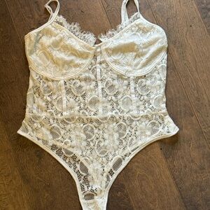Missguided Cream Lace Shapewear Bodysuit